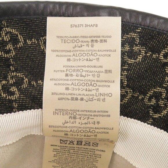 Gucci Bucket Hat Size M Cotton Black Hat 1065 main image 3